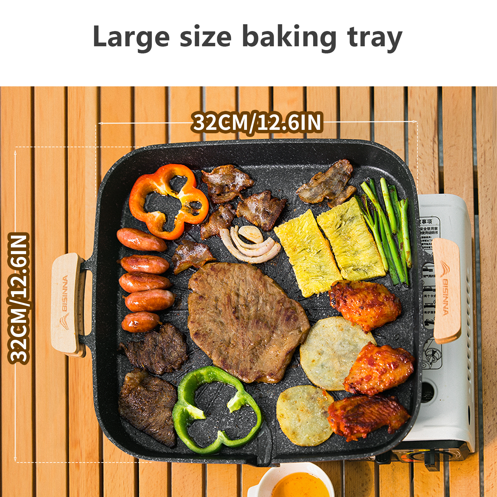 BISINNA Square BBQ Grill Pan N – Camping Cooking Pot recenzja i cena