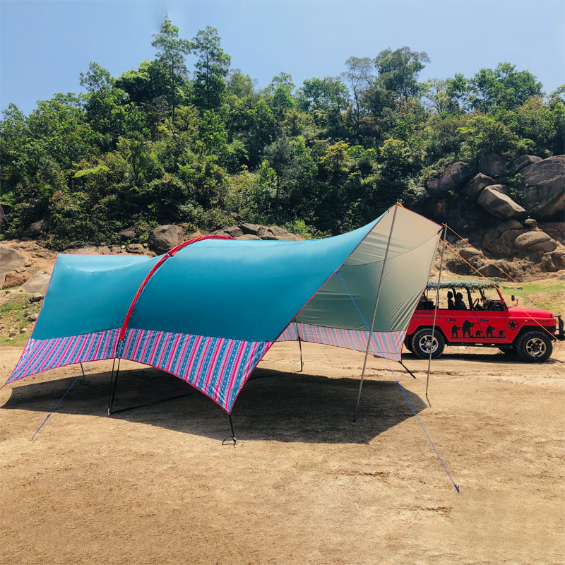 Large multi-person awning with – Camping Cooking Awning recenzja i cena
