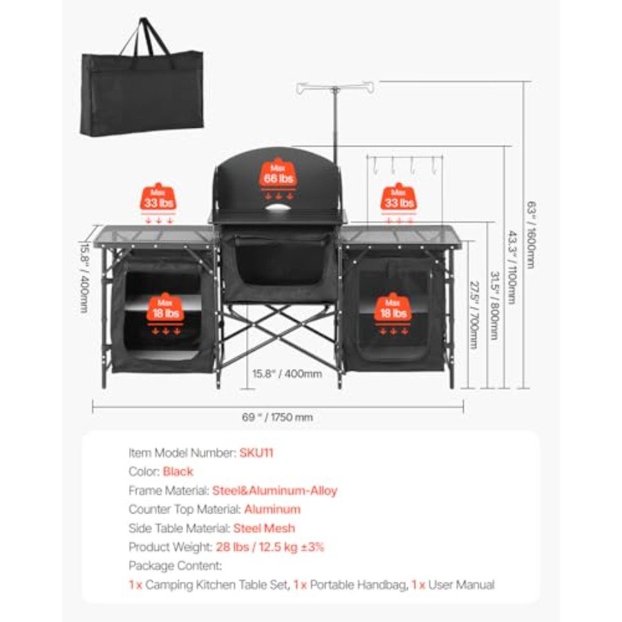 Camping Kitchen Table, Outdoor – Camping Cooking Kitchen recenzja i cena