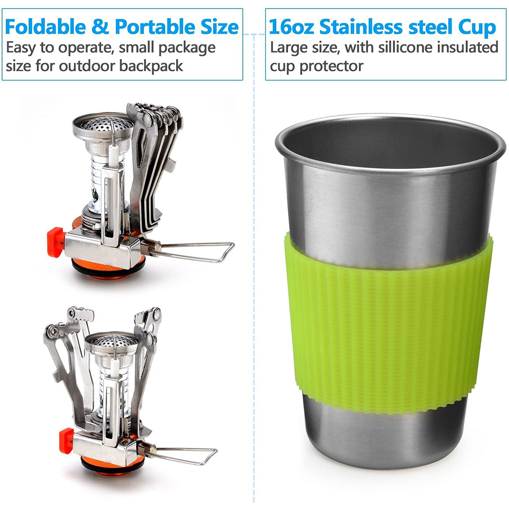 Camping Cookware Kit with Stov – Camping Cooking Full Set recenzja i cena