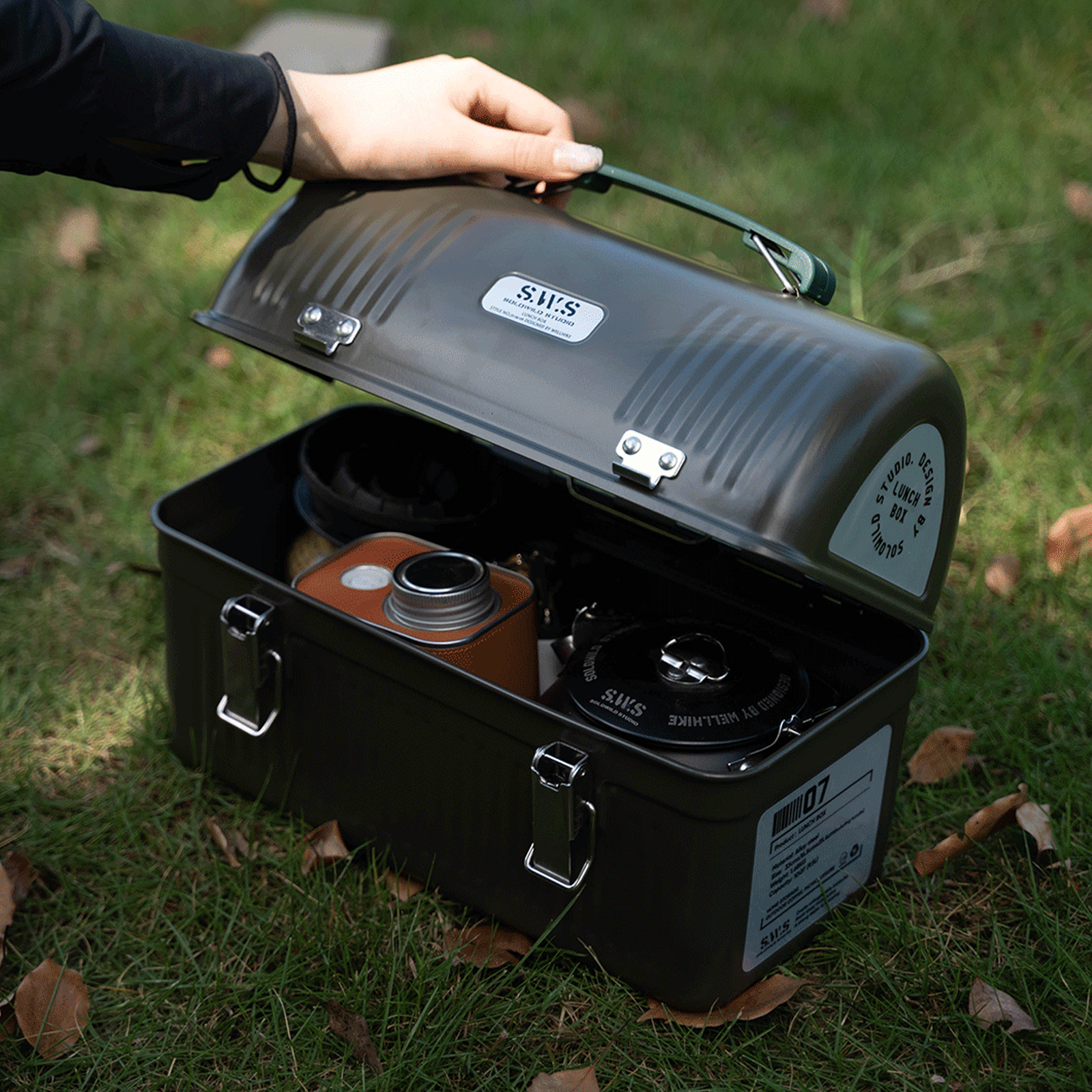 9.5L Vintage Metal Lunch Box w – Camping Cooking Food recenzja i cena